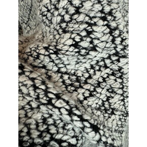 CHICO'S black white wool blend beaded crystal open front knit cardigan blazer M - Picture 9 of 9